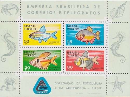 BRAZIL - 1969 ACAPI Fish Campaign minisheet (SG MS1262, MNH, R400)